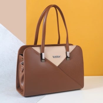 Walkway Women Tan Satchel Bag(SKU: 66-464-23-10)
