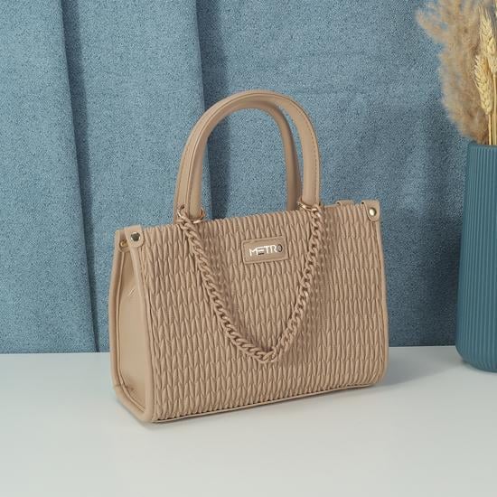 Women Beige Satchel Bag