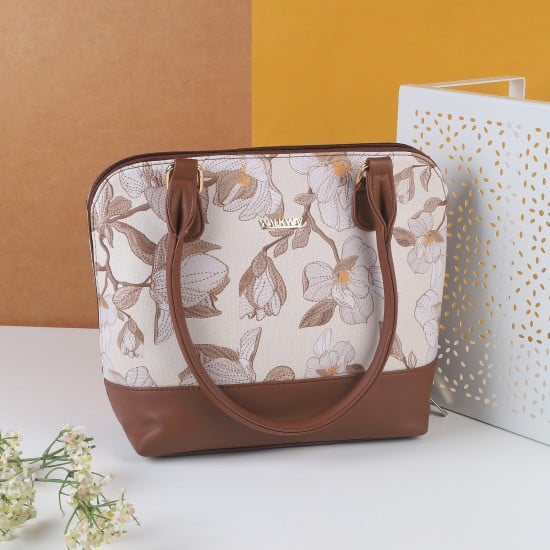 Women Beige Satchel Bag