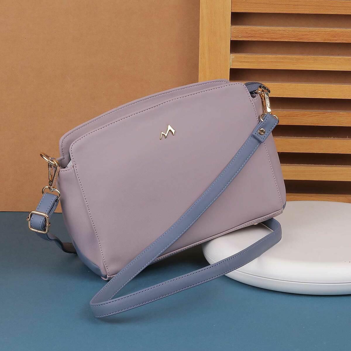 Solid Color Sling Bag Pu Leather Crossbody Purse Adjustable - Temu
