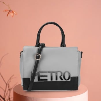 Metro Women Black Satchel Bag(SKU: 66-620-11-10)