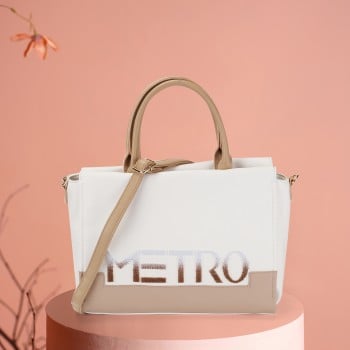 Metro Women White Satchel Bag(SKU: 66-620-16-10)