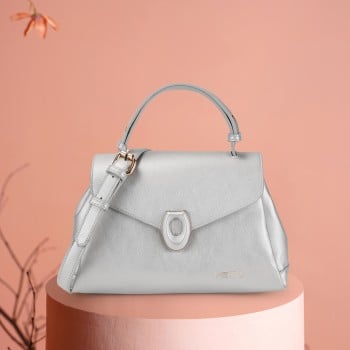 Metro Women Silver Satchel Bag(SKU: 66-626-27-10)