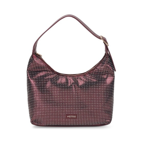Women Burgundy Hobo Bag