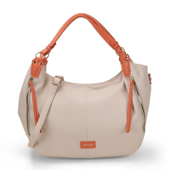 Women Beige Hobo Bag