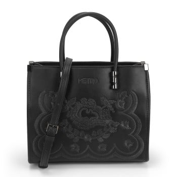 Metro Women Black Satchel Bag(SKU: 66-630-11-10)