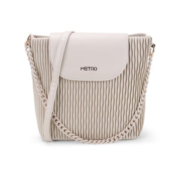 Metro Women Off-white Sling Bag(SKU: 66-639-66-10)