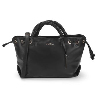 Metro Women Black Satchel Bag(SKU: 66-642-11-10)