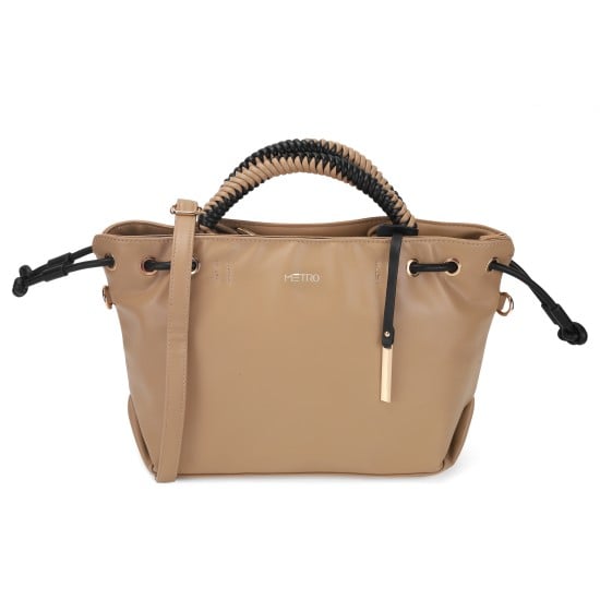 Women Beige Satchel Bag