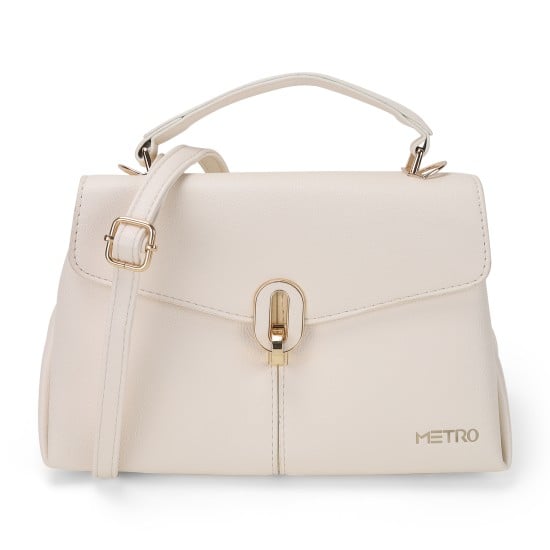 Women Off-white Sling Bag
