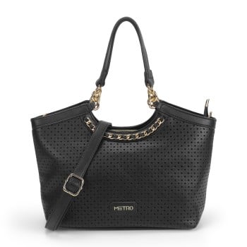Metro Women Black Satchel Bag(SKU: 66-661-11-10)