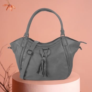 Metro Women Grey Satchel Bag(SKU: 66-665-14-10)