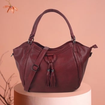 Metro Women Maroon Satchel Bag(SKU: 66-665-44-10)