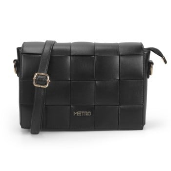 Metro Women Black Sling Bag(SKU: 66-689-11-10)
