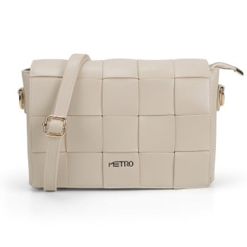 Metro Women Off-white Sling Bag(SKU: 66-689-66-10)