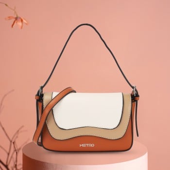 Metro Women Tan Shoulder Bag(SKU: 66-694-23-10)