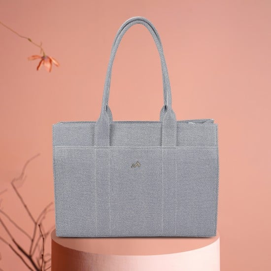 Women Light-blue Tote Bag