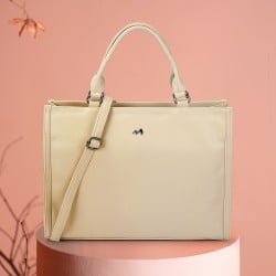 Women Beige Satchel Bag