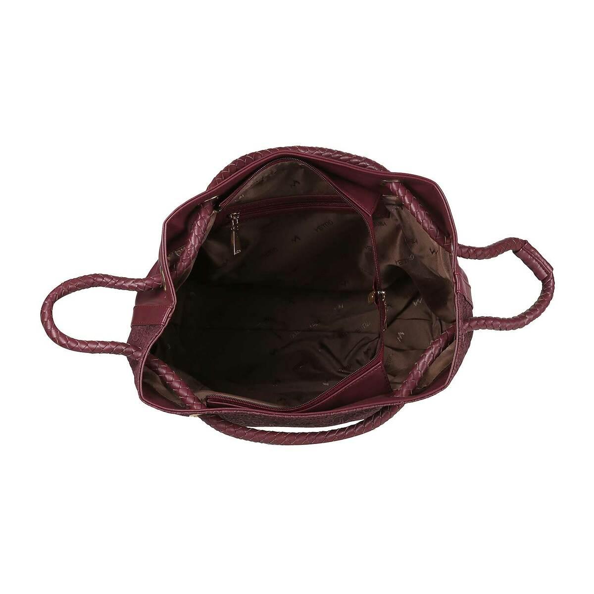 Buy Da Milano Maroon Solid Medium Shoulder Bag Online At Best Price @ Tata  CLiQ