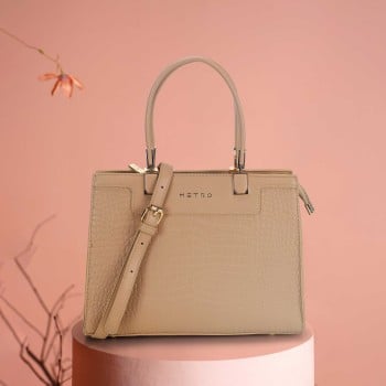 Metro Women Beige Satchel Bag(SKU: 66-732-20-10)
