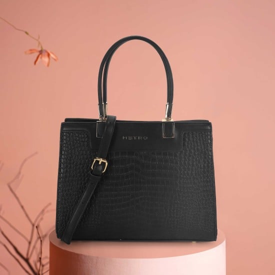 Women Black Satchel Bag