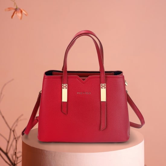 Women Maroon Satchel Bag