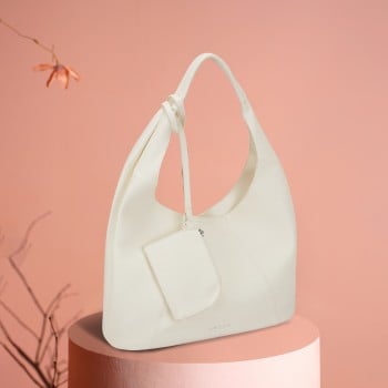 Metro Women White Hobo Bag(SKU: 66-743-16-10)