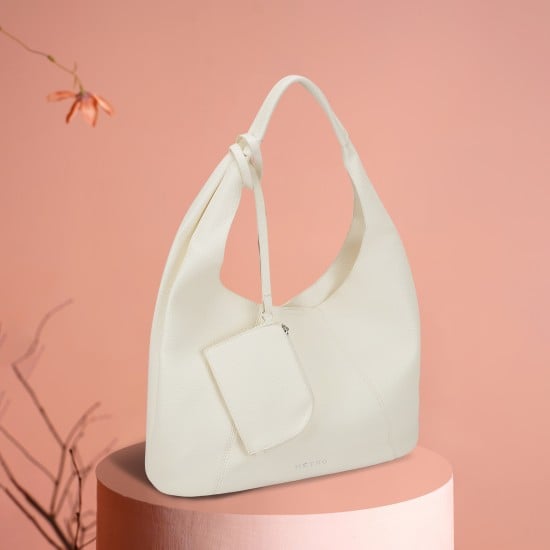 Women White Hobo Bag