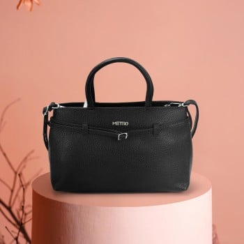 Metro Women Black Satchel Bag(SKU: 66-746-11-10)