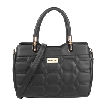 Walkway Women Black Satchel Bag(SKU: 66-7599-11-10)