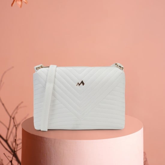 Women White Sling Bag