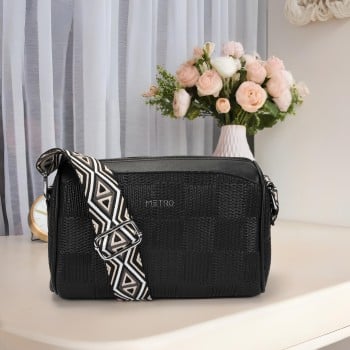 Metro Women Black Sling Bag(SKU: 66-789-11-10)