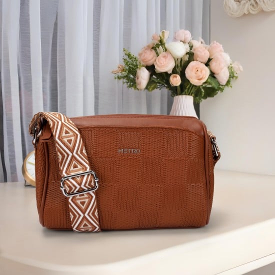 Women Tan Sling Bag