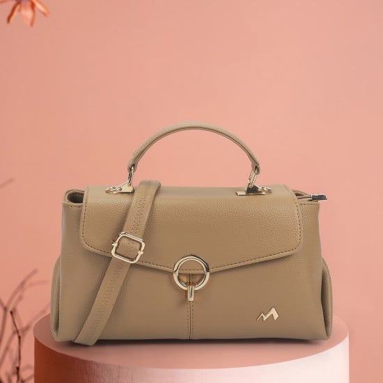 Women Beige Satchel Bag