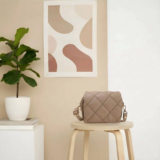 Women Beige Sling Bag