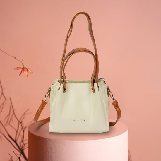 Women Off-white Satchel Bag