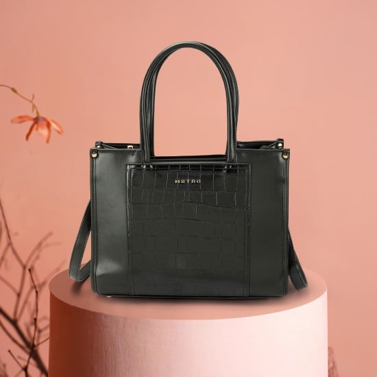 Women Black Satchel Bag