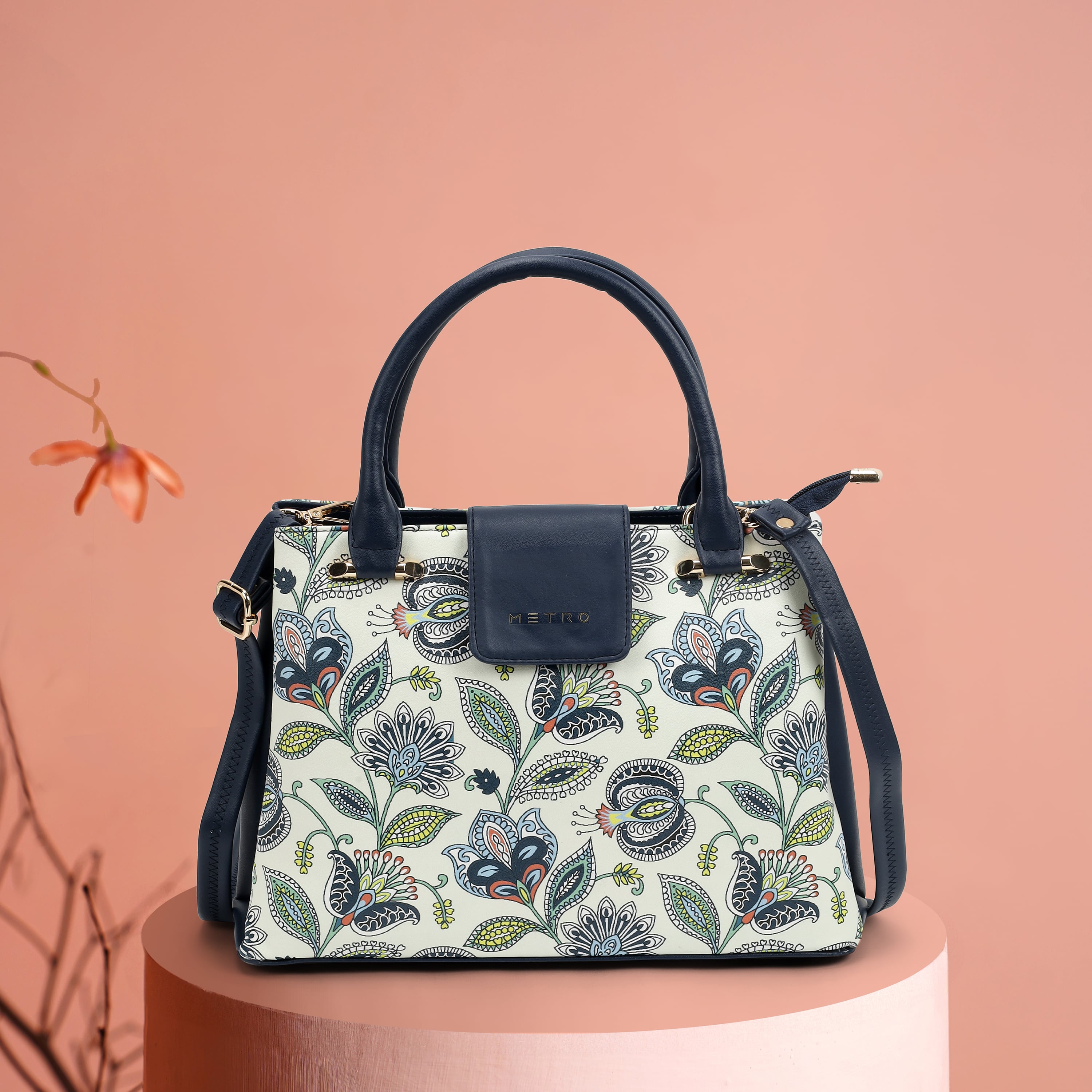 Women Blue Satchel Bag