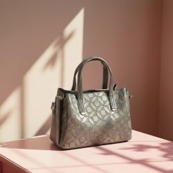 Women Gun-metal Satchel Bag
