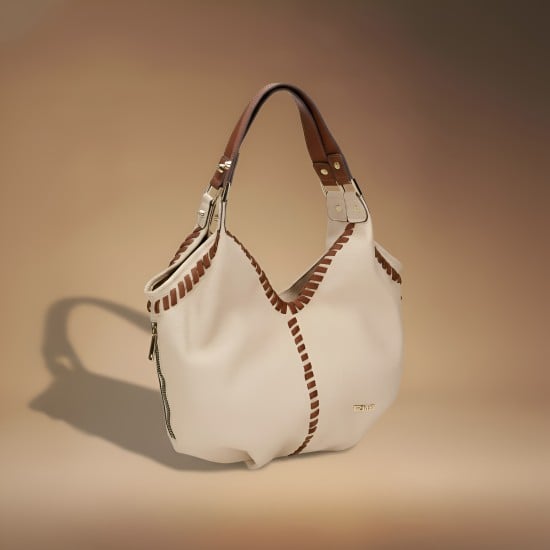 Women Beige Hobo Bag