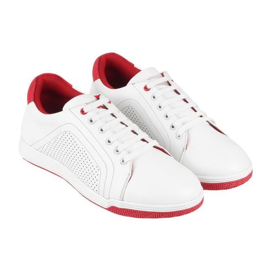 Men White-Red Casual Sneakers