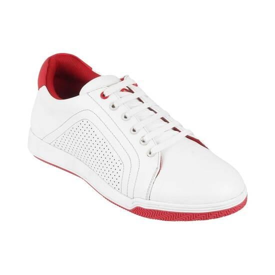 Men White-Red Casual Sneakers