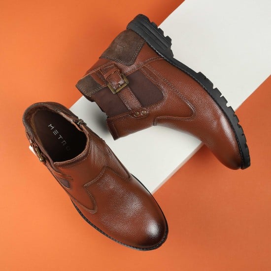 Men Tan Casual Boots