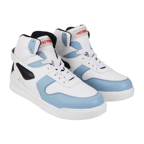 Men White-Blue Sports Sneakers