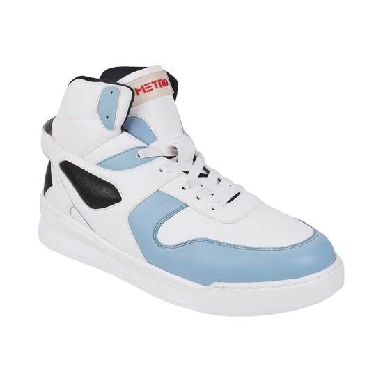 Men White-Blue Sports Sneakers