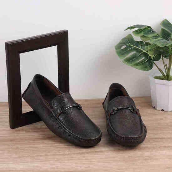 Men Black Casual Slip-Ons