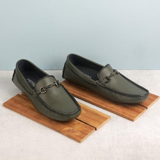 Men Green Casual Slip Ons