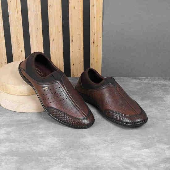 Men Brown Casual Slip Ons