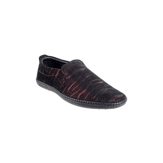 Men Black-red Casual Loafers