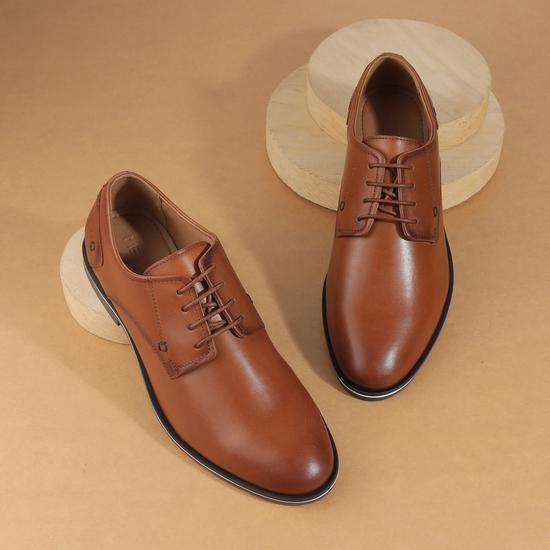 Men Tan Formal Lace Up